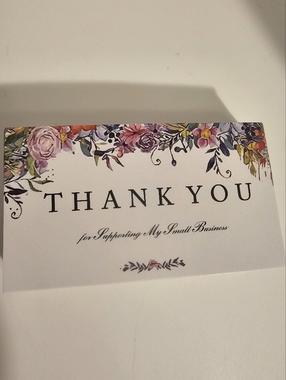 Floral Thank You For Supporting Business Cards - New - Picture 7 of 7